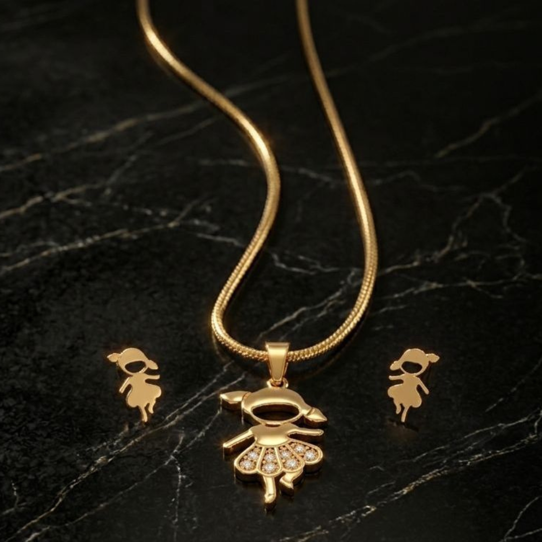 Cadena y topo de Niña | Acero inoxidable 